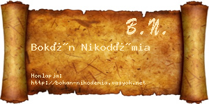Bokán Nikodémia névjegykártya
